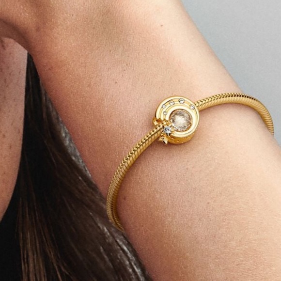 NWOT Gold Sparkling Shooting Star Charm Sterling Silver 925 - Picture 4 of 16